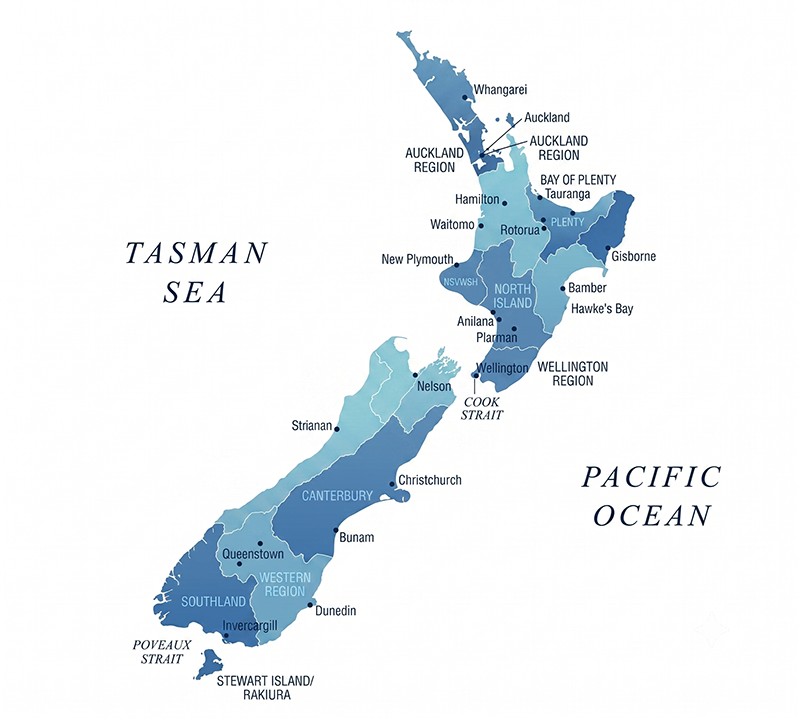 Map of New Zealand