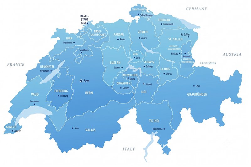 Map of Switzerland